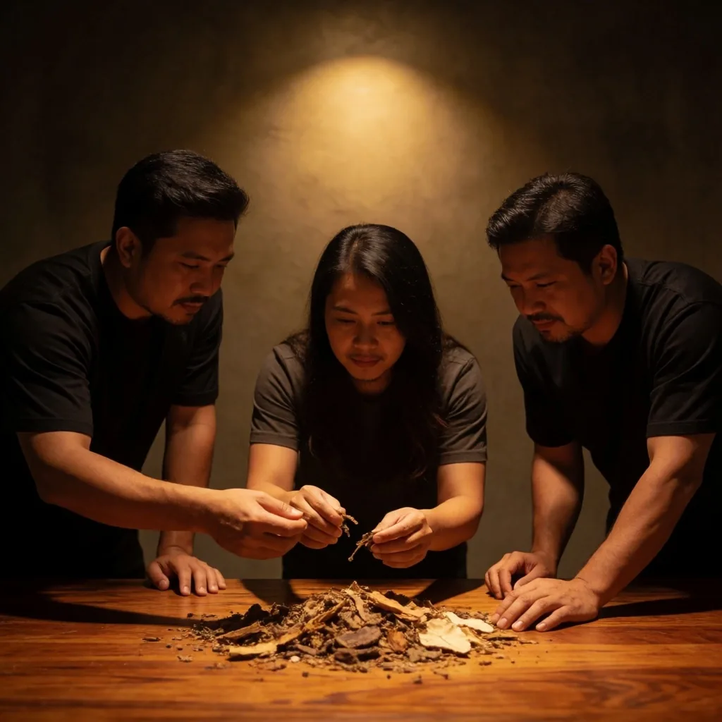 Vitalitas Indo team members examining botanical samples