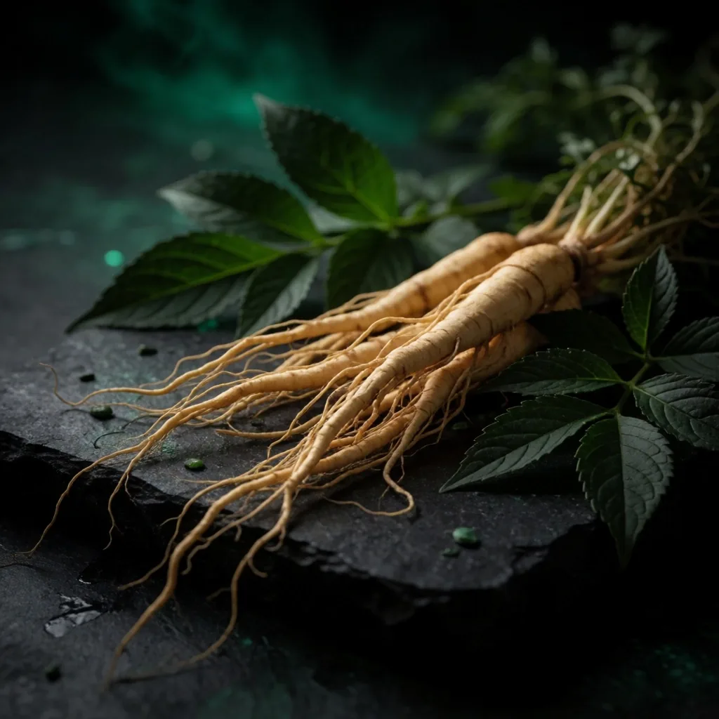 Botanical ingredients on stone