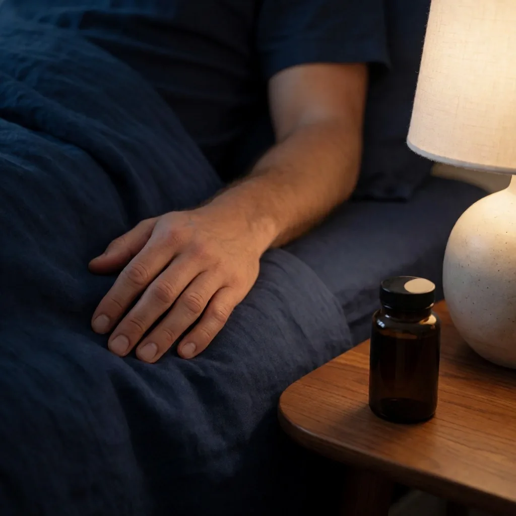 Calm nighttime bedroom scene